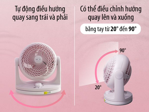 Quạt đối lưu không khí Iris Ohyama PCF-HEK18 có điều chỉnh hướng quay