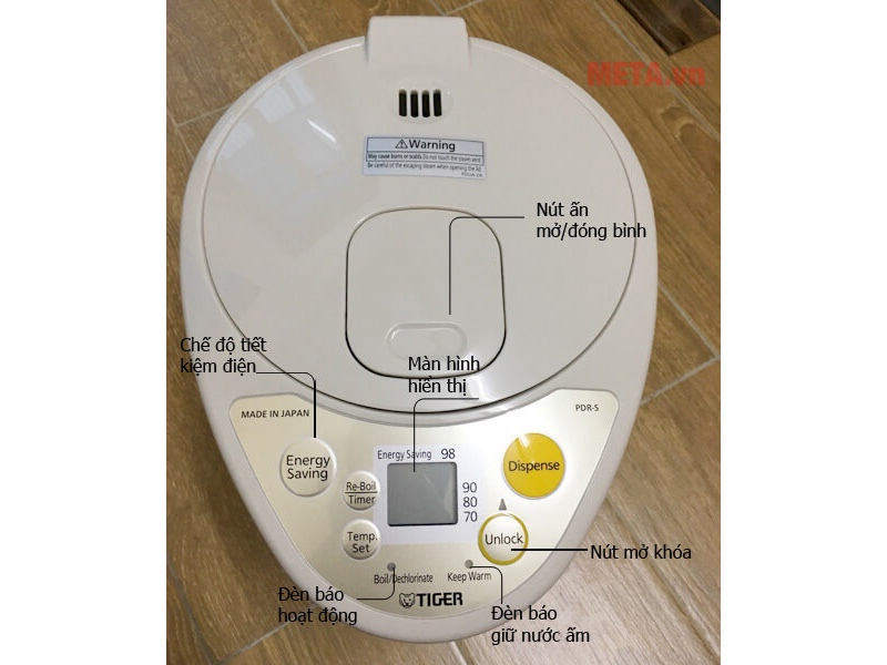 Bình thủy điện Tiger PDR-S30W - 3 lít