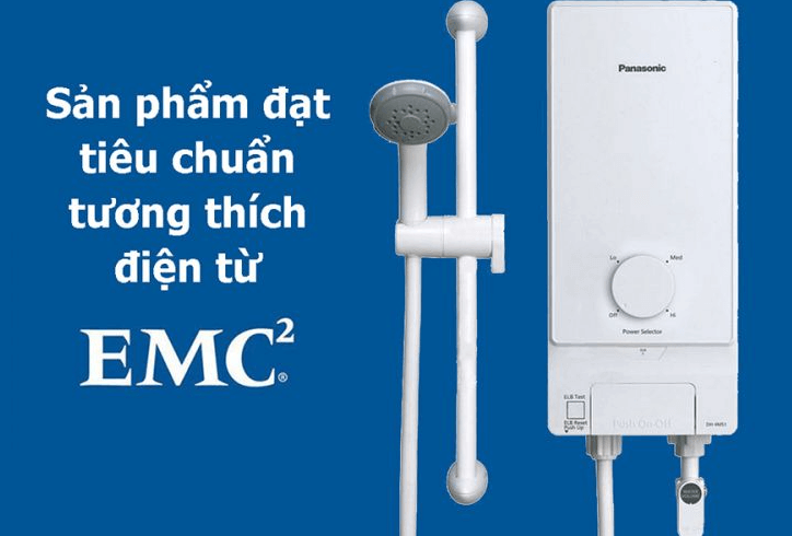 Máy nước nóng Panasonic DH 4MS1VW đạt chuẩn tương thích điện từ EMC không gây nhiễu sóng với các thiết bị điện tử