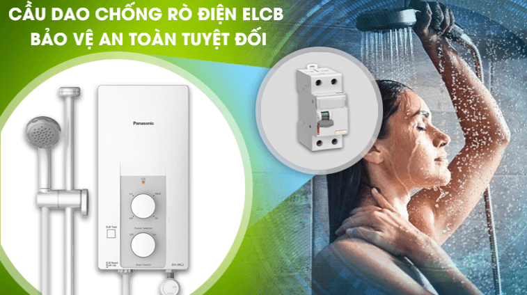 Máy nước nóng Panasonic DH-3RL2VH có cầu dao ELCB chống giật