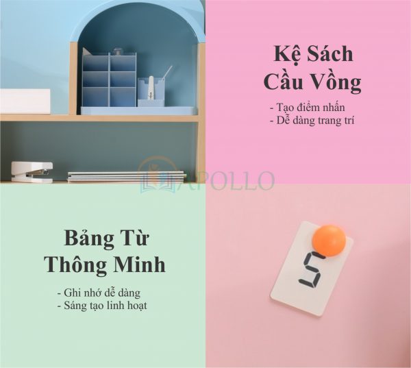 Bàn học có kệ sách 