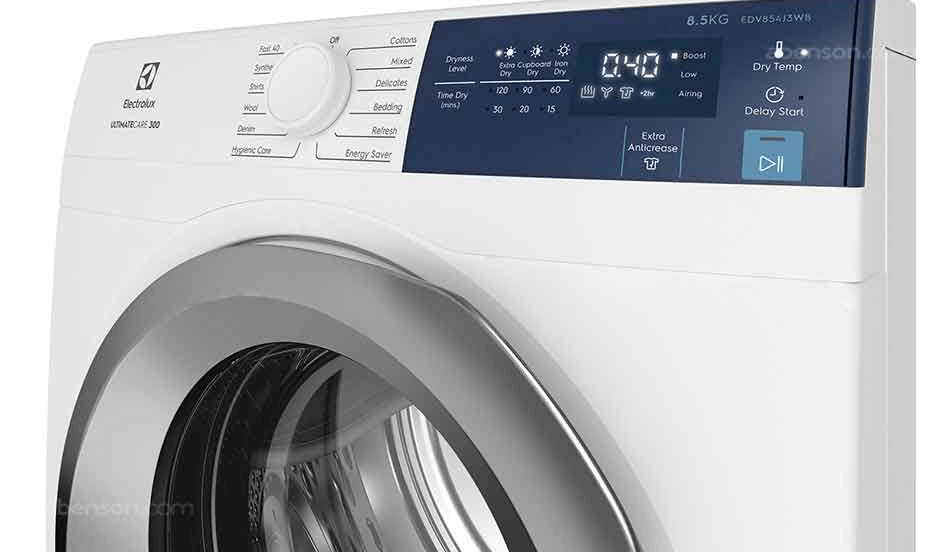 Máy sấy Electrolux EDV854J3WB có bảng điều khiển bằng núm vặn có đèn LED hiển thị