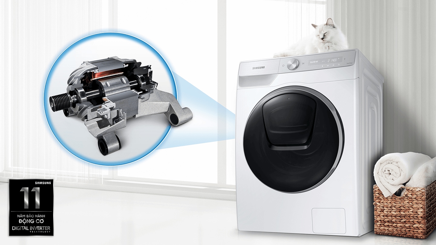 Máy giặt Samsung WW10TP54DSH/SV sử dụng động cơ Inverter