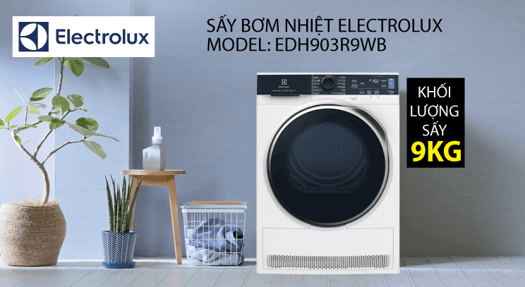 Máy sấy Electrolux EDH903R9WB có khối lượng sấy 9kg phù hợp với gia đình 5 - 7 thành viên