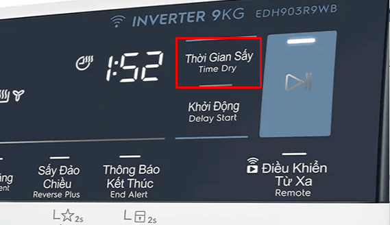 Máy sấy Electrolux EDH903R9WB có thể tùy chọn thời gian sấy thông minh