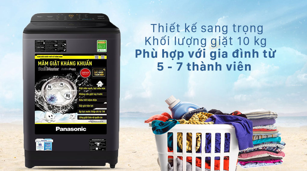 Máy giặt lồng đứng Panasonic 10kg NA-F100A9DRV khối lượng 10kg