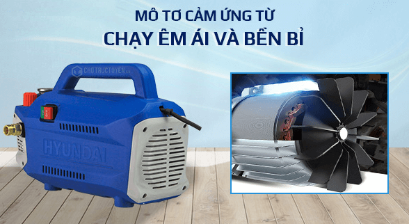 Máy xịt rửa xe Hyundai HRC918 có động cơ cảm ứng từ hút nhanh, mạnh và bền bỉ