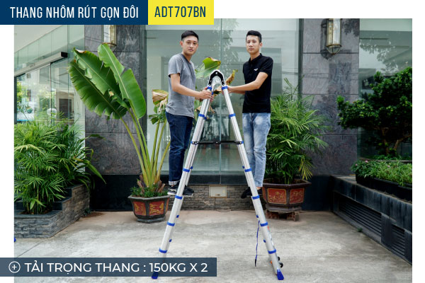 Thang nhôm rút gọn đôi