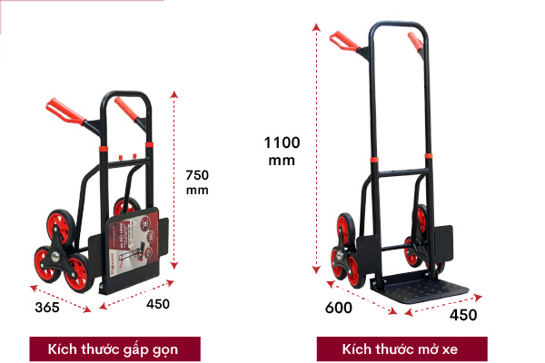 Kích thước khi gấp gọn của xe