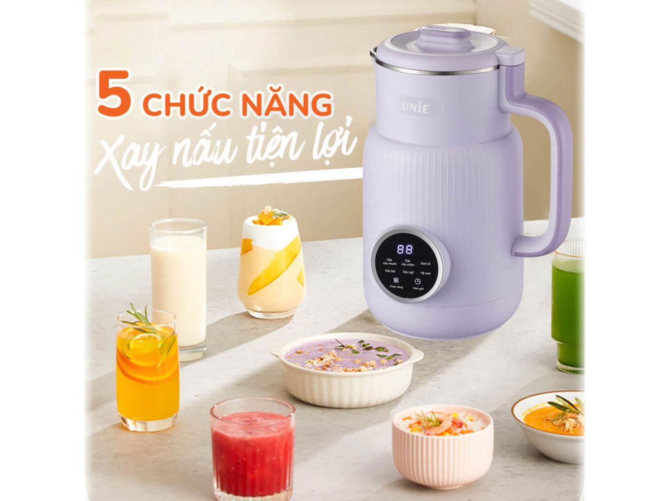 Máy làm sữa hạt UNIE UMB08