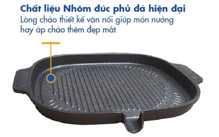 Chất liệu nhôm đúc dày dặn, truyền nhiệt nhanh