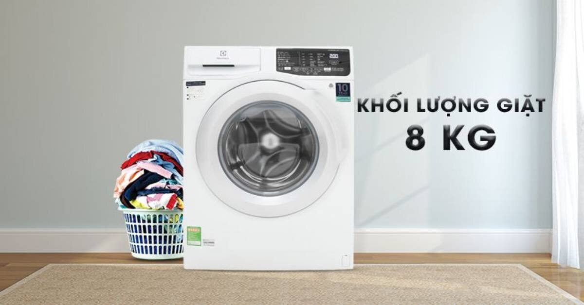 Máy giặt Electrolux EWF8024D3WB khối lượng 8kg phù hợp với gia đình có 3 - 5 thành viên