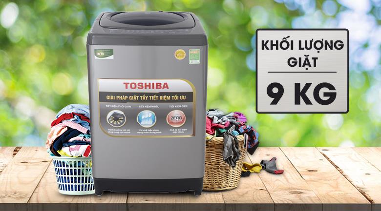 Máy giặt cửa đứng Toshiba AW-H1000GV (SB) có khối lượng 9kg