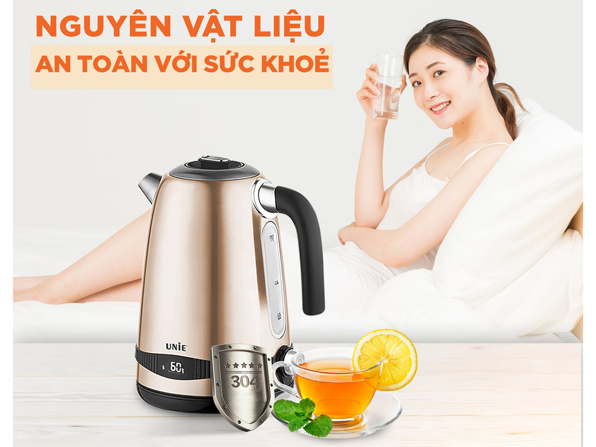 Ấm làm toàn toàn từ inox cao cấp, an toàn sức khỏe