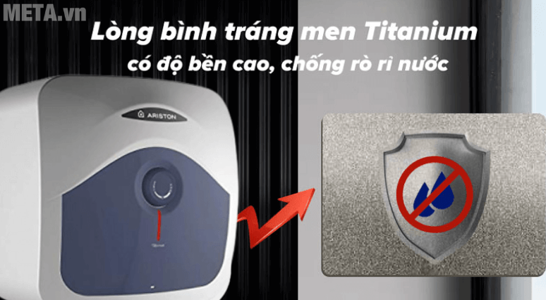 Bình nóng lạnh Ariston Blue 15R 2.5 FE có bình tráng men Titan đảm bảo độ bền