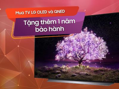 Tặng thêm 1 năm bảo hành khi mua TV LG OLED và QNED Tặng thêm 1 năm bảo hành khi mua TV LG OLED và QNED