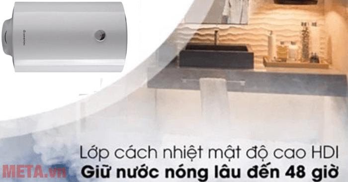 Bình nóng lạnh Ariston Pro R 80 H 2.5 FE có lớp cách nhiệt mật độ cao HDI giữ nước nóng lâu hơn