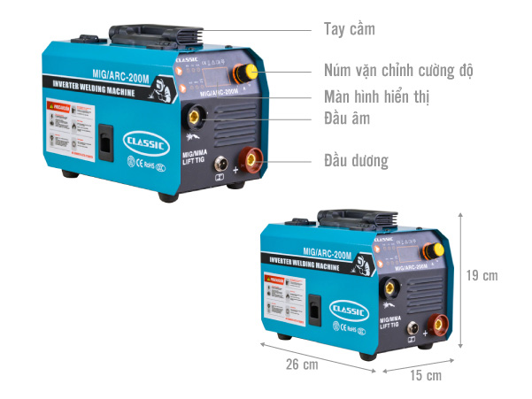 Máy hàn MIG Classic MIG/ARC-200M
