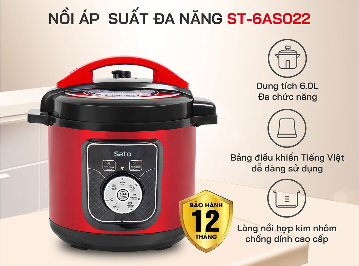 Nồi áp suất điện đa năng Sato 6AS025