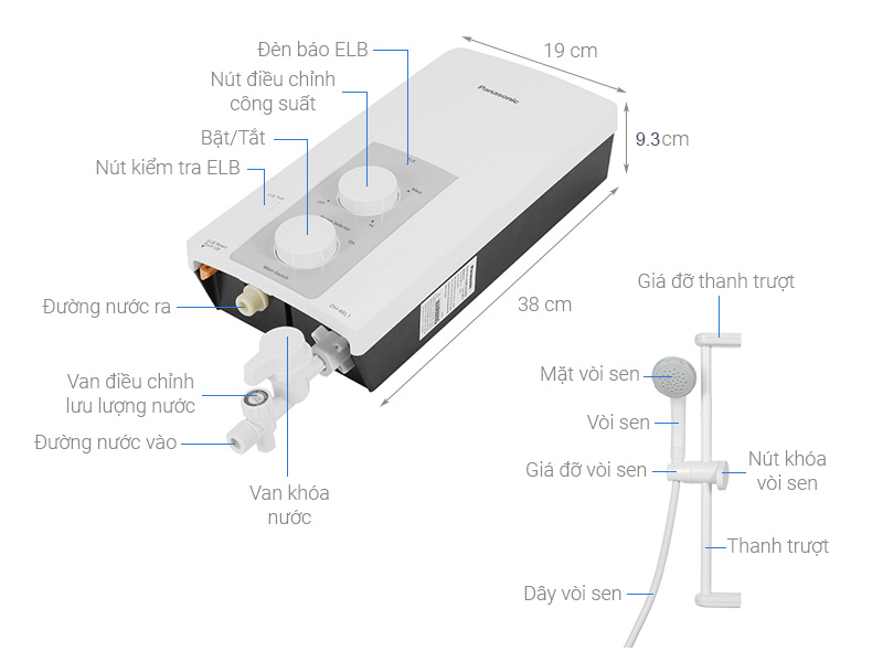 Máy nước nóng Panasonic DH-4RL1VW