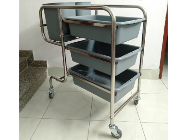 Thiết kế xe đẩy dọn thức ăn chắc chắn 