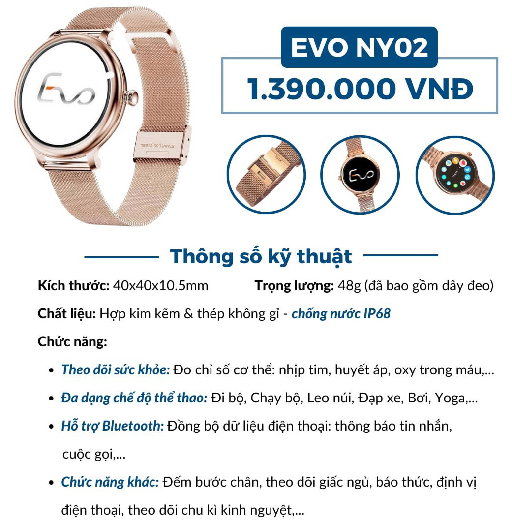 Đồng hồ thông minh EVO NY02