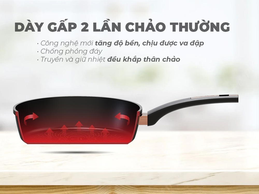 Chảo có độ dày gấp 2 lần chảo thông thường