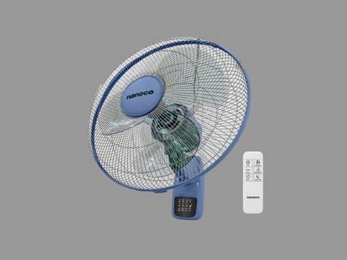  Quạt treo tường có remote Nanoco NWF1610RC màu xanh dương