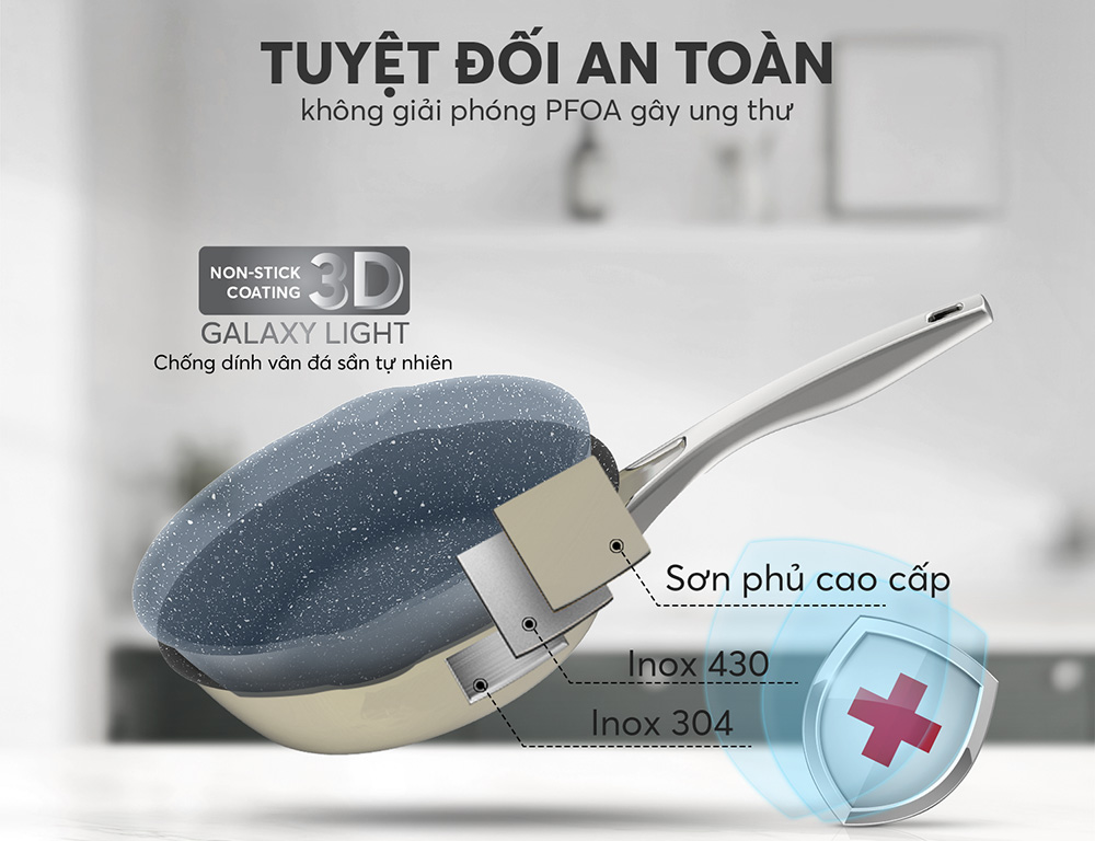 Chảo có cấu trúc 3 lớp liền thân