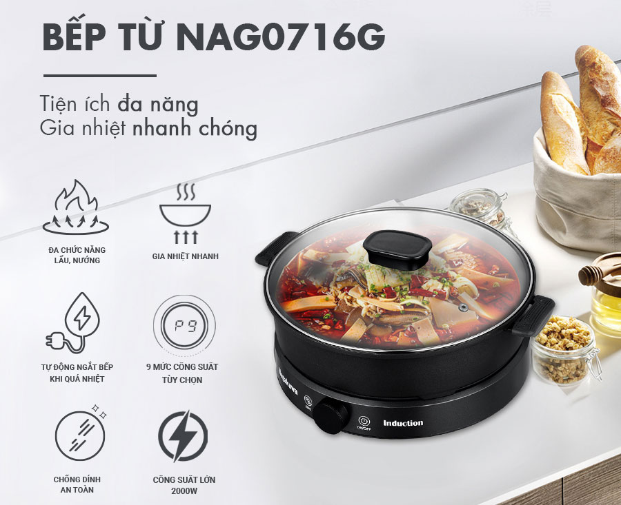 Bếp điện từ đa năng Nagakawa NAG0716