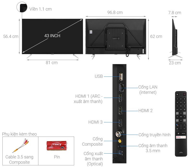 Android Tivi FFalcon 4K 43 inch 43UF2