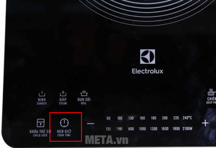 Bếp điện từ Electrolux ETD42SKR có thể hẹn giờ tối đa 3 tiếng