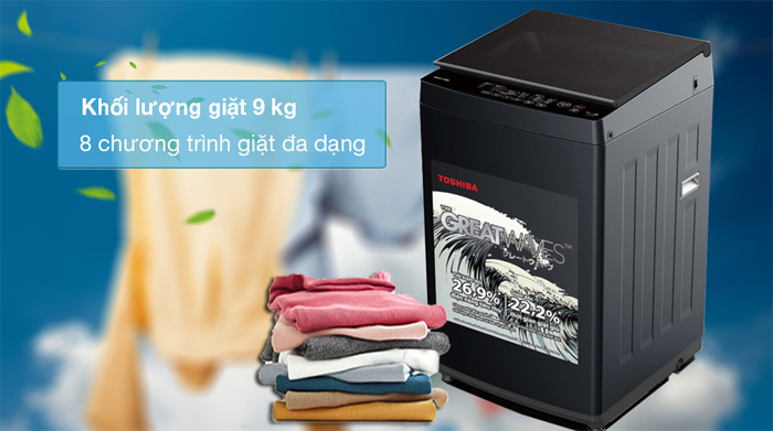 Khối lượng giặt là 9kg