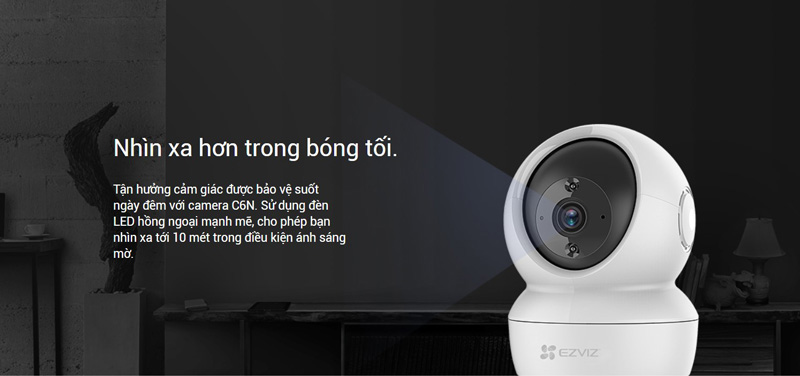 EZVIZ CS-C6N 4MP có tầm nhìn đêm tối đa là 10m