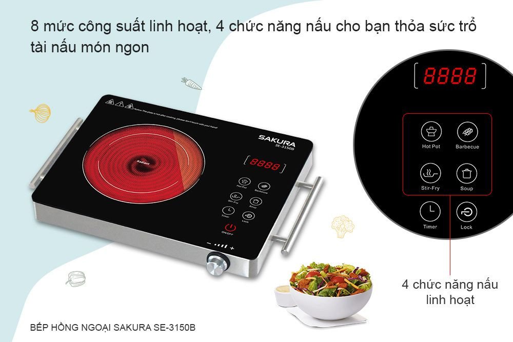 Điều chỉnh linh hoạt 8 mức công suất