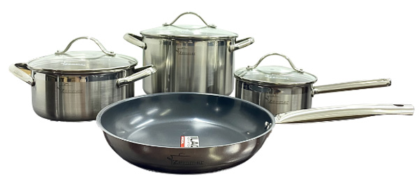 Bộ nồi chảo inox cao cấp 4 món Zemcook S4S