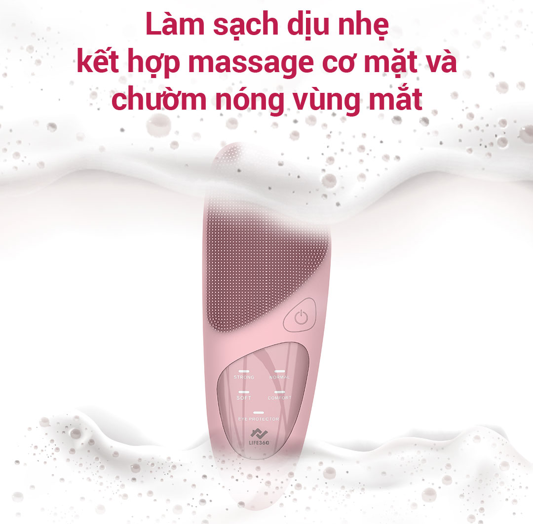 Máy rửa mặt màu hồng