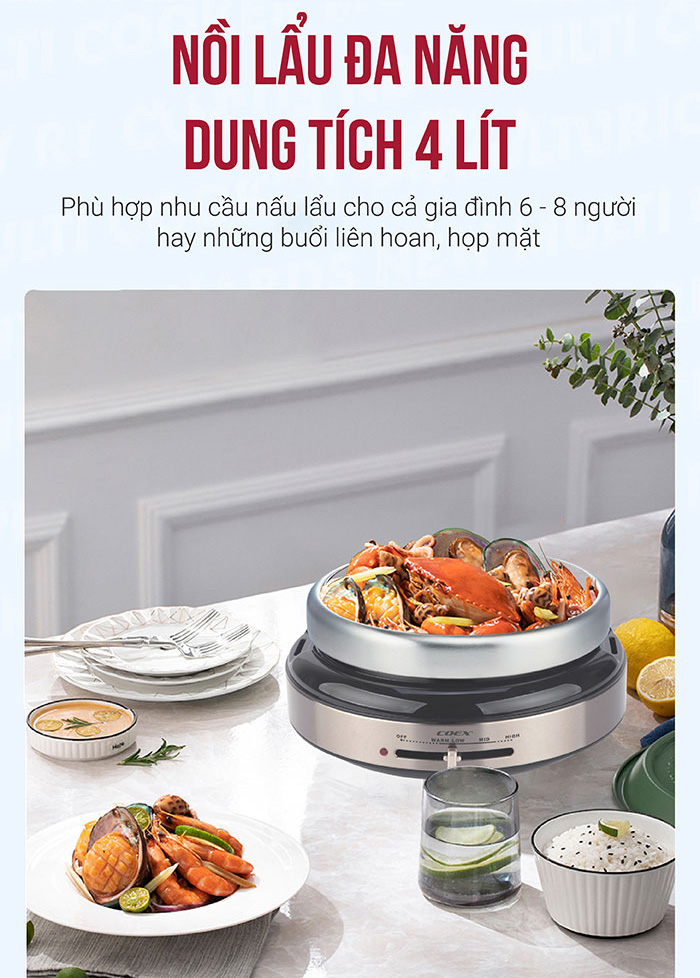 Dung tích nồi là 4 lít