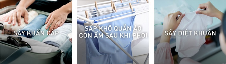 Các chế độ sấy khác nhau của thiết bị