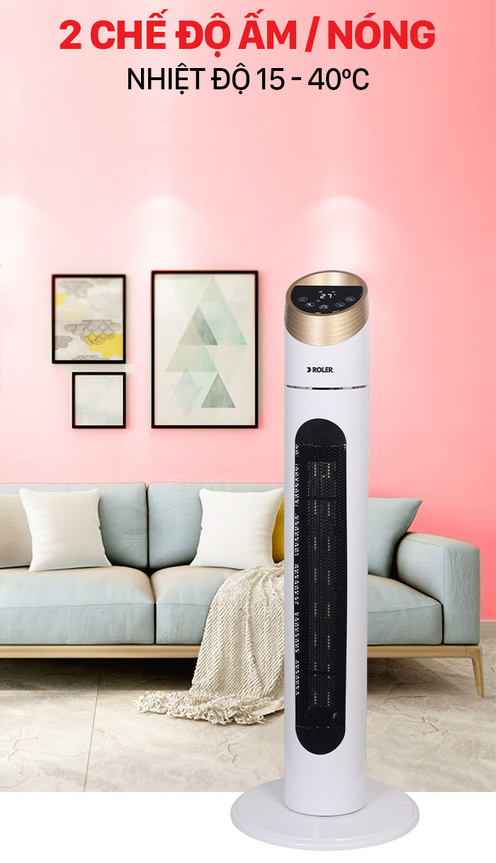 Quạt sưởi ceramic Roler RC-2122 có 2 chế độ ấm và nóng
