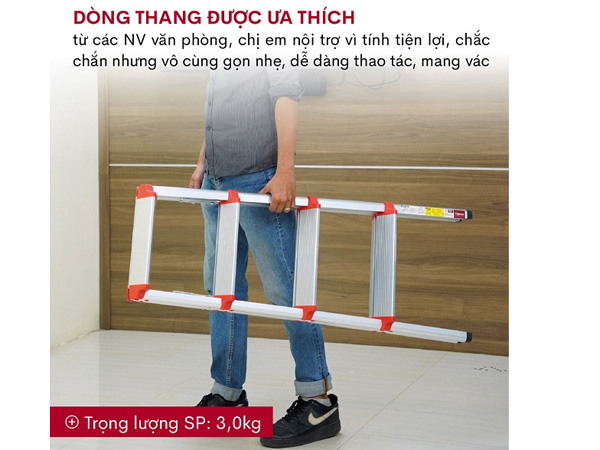 Thang có trọng lượng nhẹ thuận tiện cho việc di chuyển