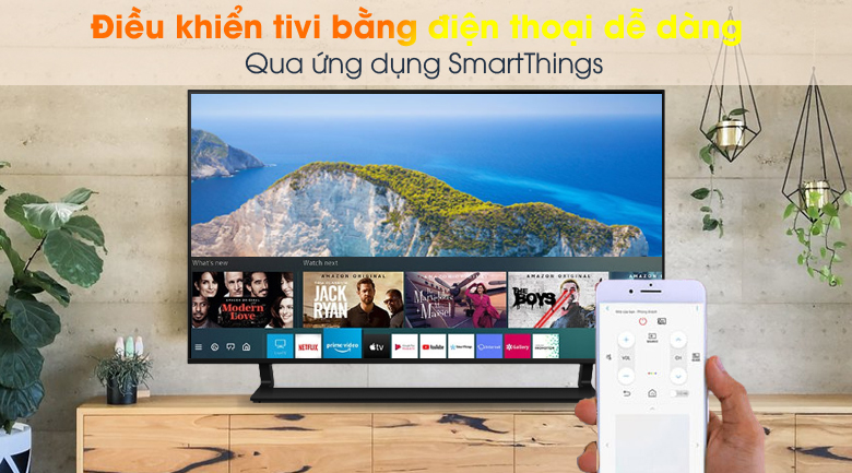 Điều khiển tivi Samsung QA50Q65AAKXXV bằng điện thoại
