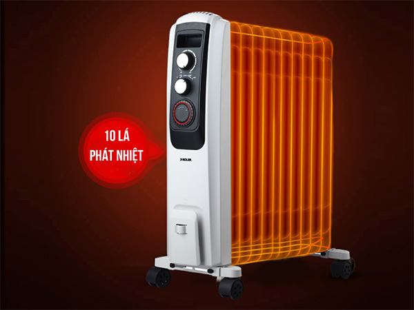 máy sưởi dầu Roler RH-2118 trang bị 10 thanh nhiệt giúp làm ấm hiệu quả