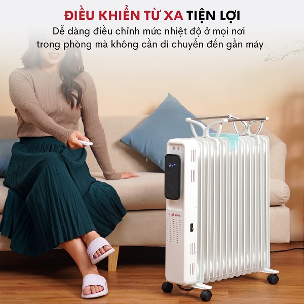 Lò sưởi dầu OH8613 đi kèm điều khiển từ xa