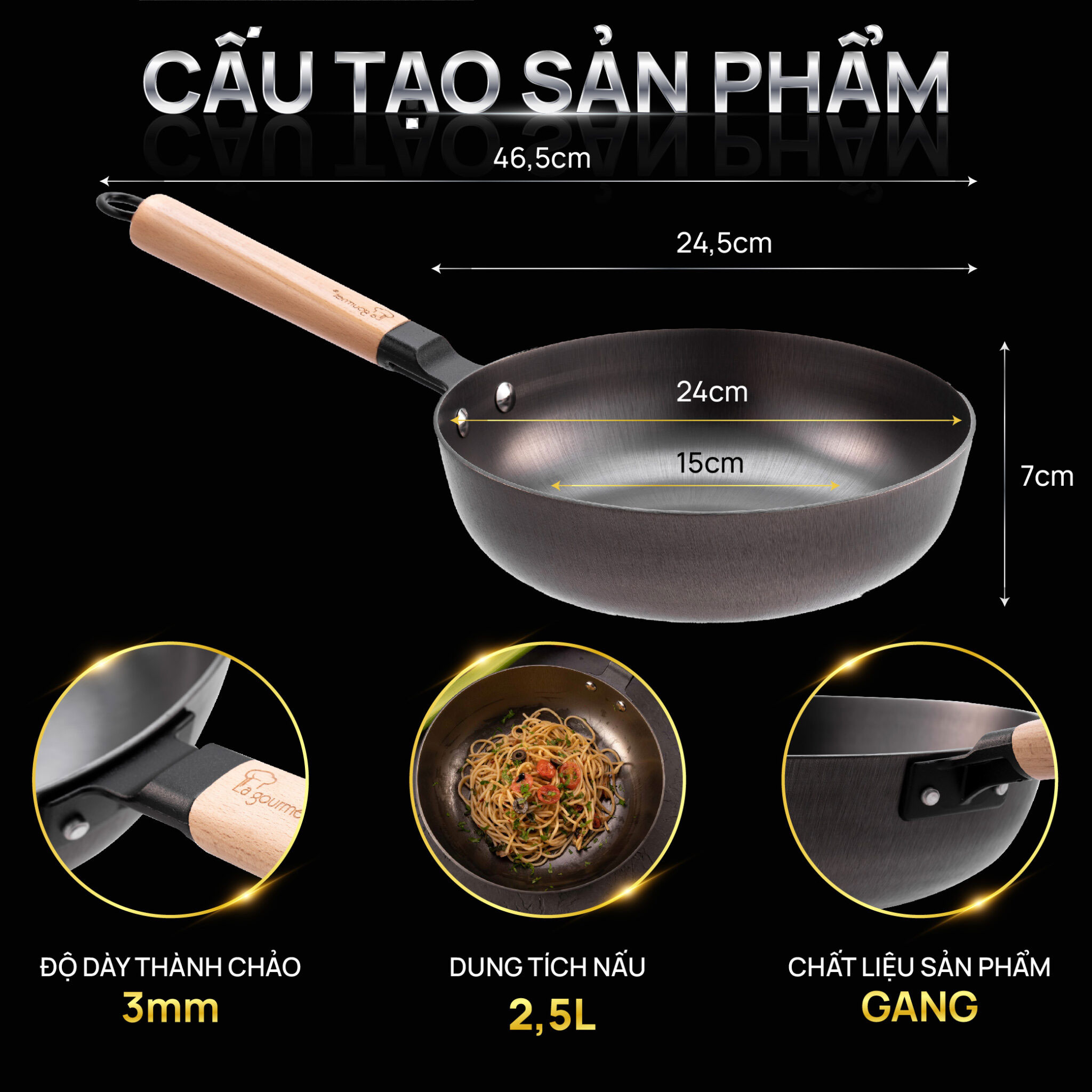 Chảo gang La Gourmet Nitrigan 367501