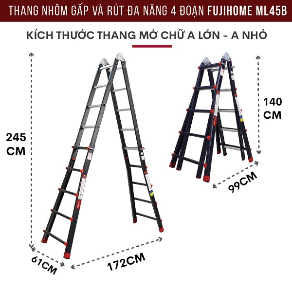 Thang nhôm FujiHome ML45B (BLACK)