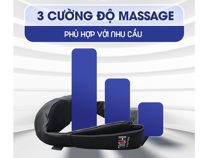 Máy có 3 cường độ massage khác nhau