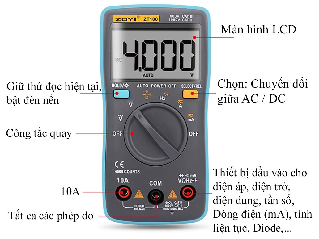 Đồng hồ vạn năng Zoyi ZT-100