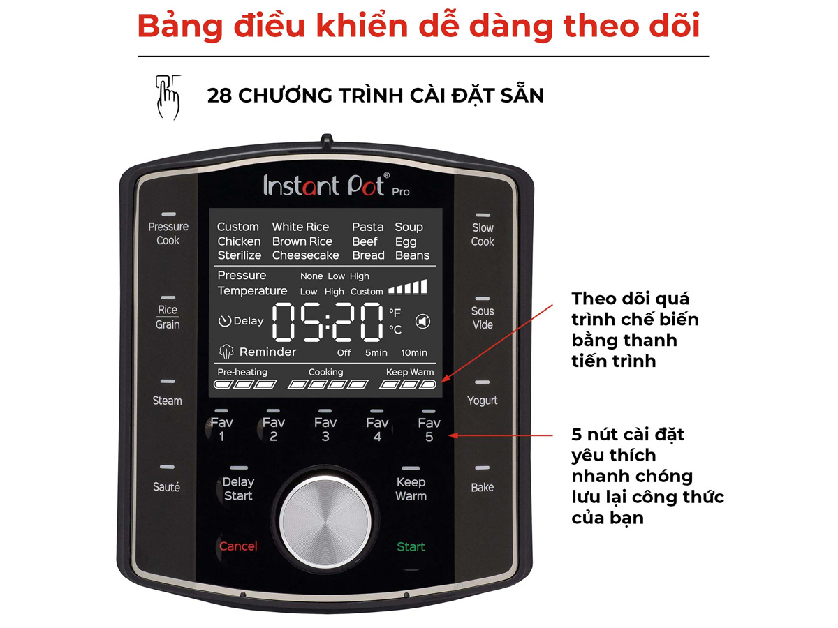 Bảng điều khiển dễ thao tác