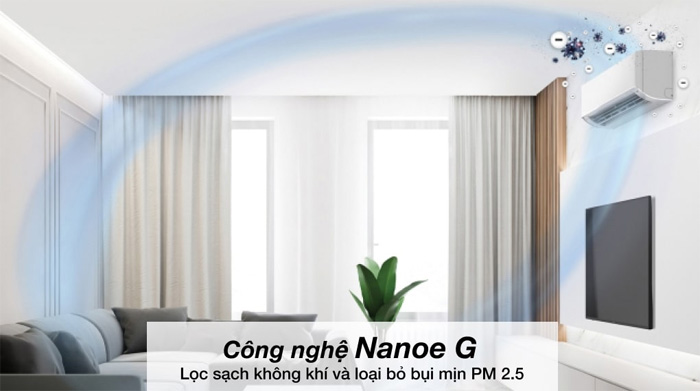 Công nghệ Nanoe G loại bỏ mụi mịn, vi khuẩn